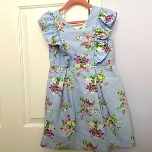 Janie and Jack girls light blue floral dress/ size 6